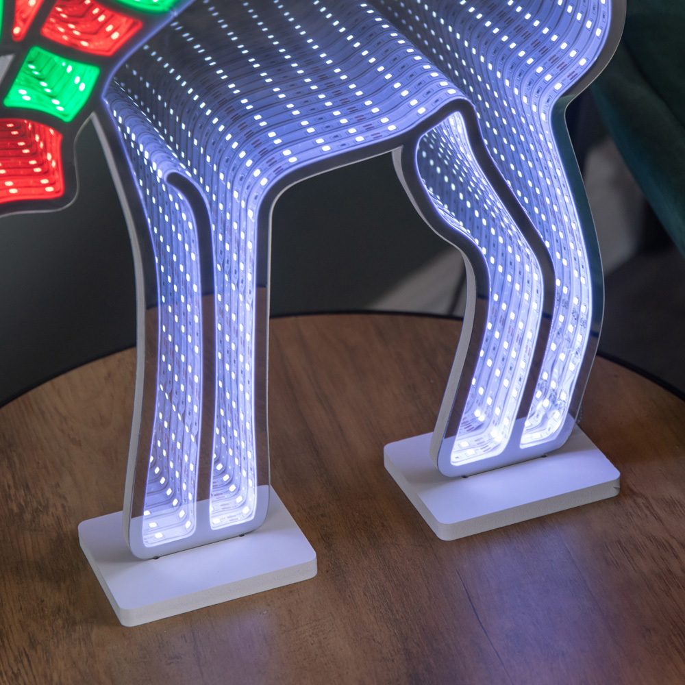 Samuel Alexander Multicolour LED Light Up Standing Reindeer with Scarf Infinity Decoration 60cm Image 3