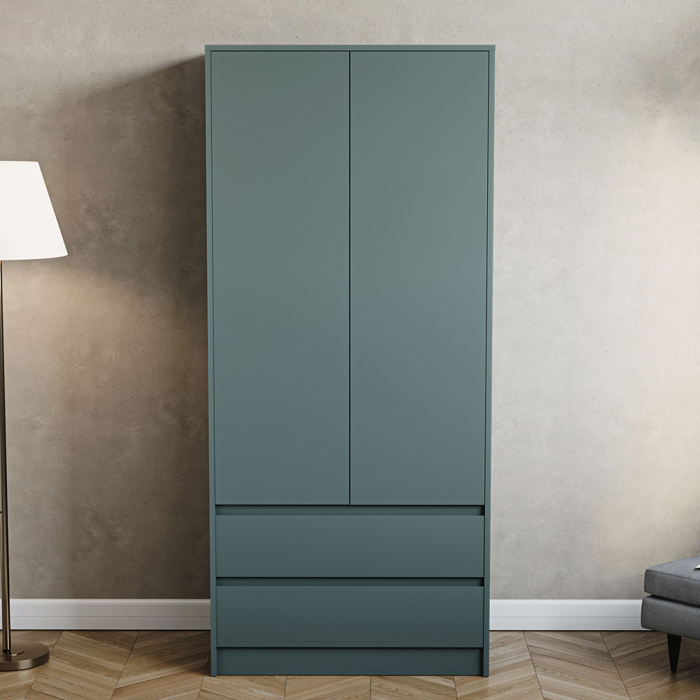 VIDA DESIGNS Denver Jasper Green 2 Door 2 Drawer Wardrobe Image 3