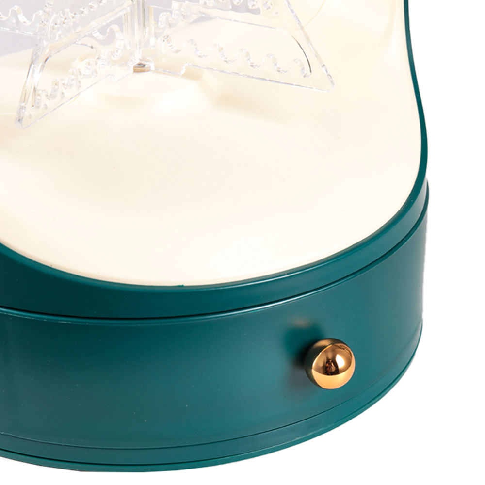 Living and Home Single Drawer Green Christmas Tree Desktop Jewellery Cabinet Image 4