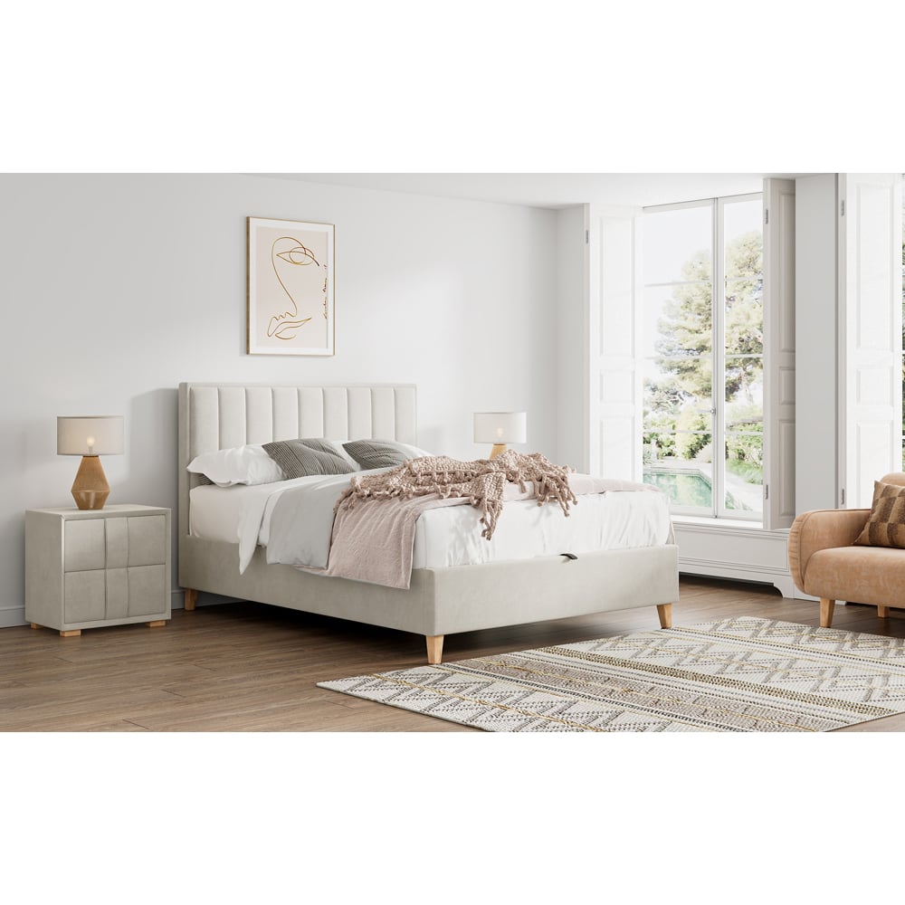 Bedmaster Rhodes Small Double Warmstone Velvet Ottoman Image 8