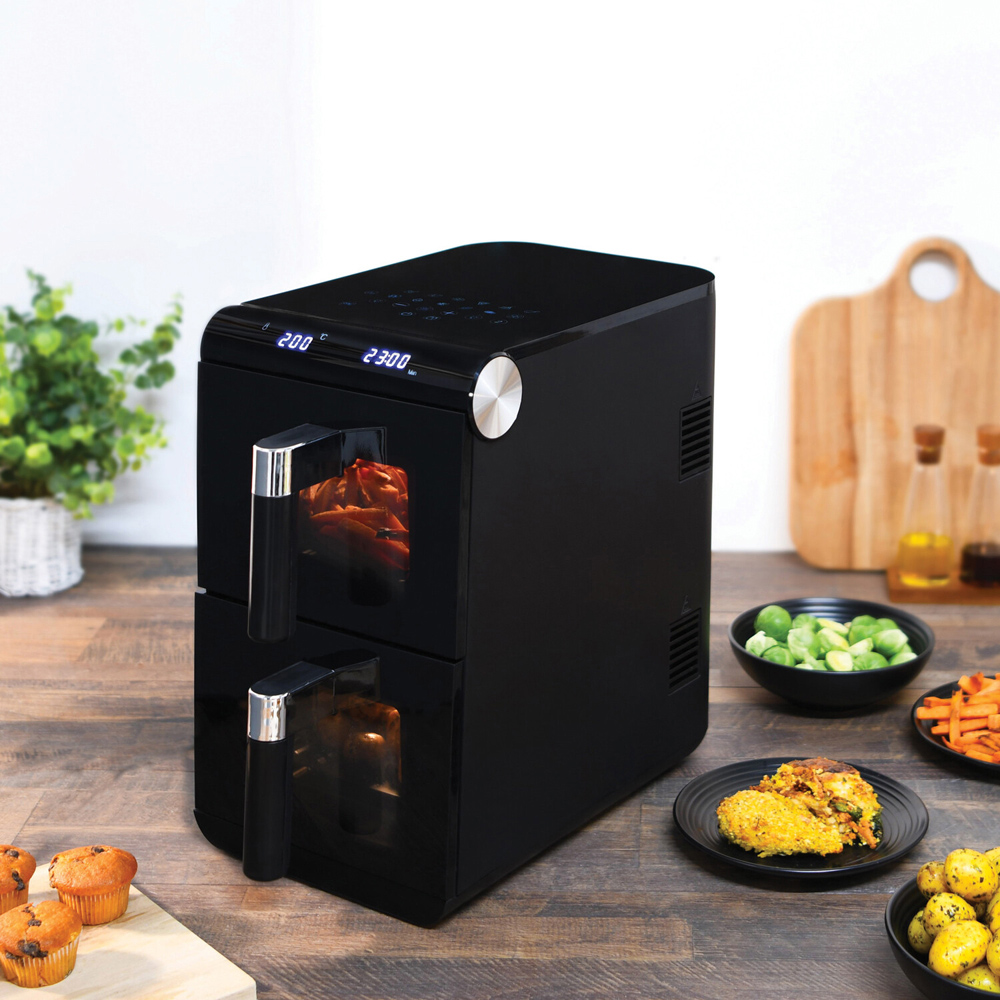 Kitchen Master Dual Stack Air Fryer with Window 11LBlack Image 6