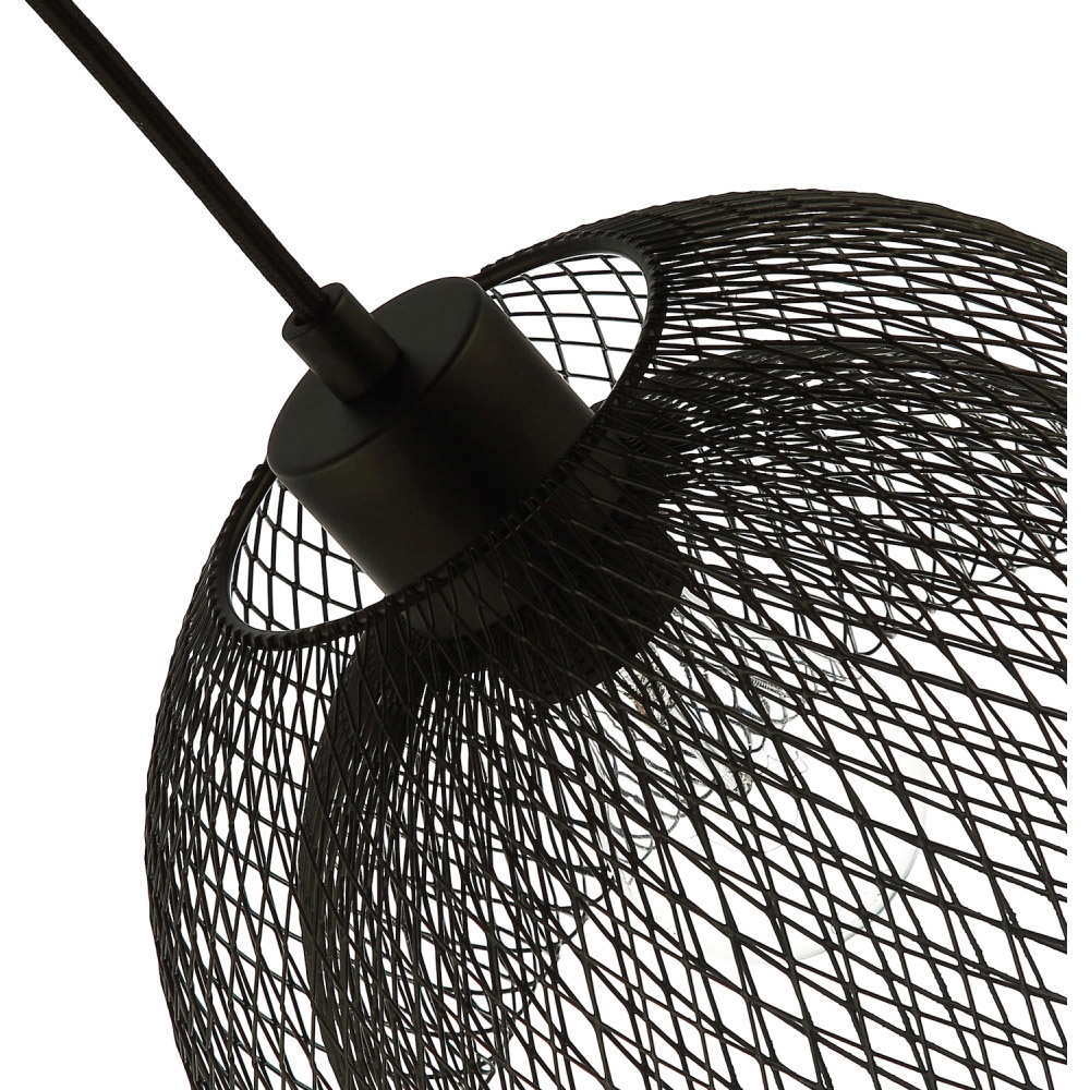Happy Homewares Matte Black Double Mesh Wire Pendant Light Shade Image 5