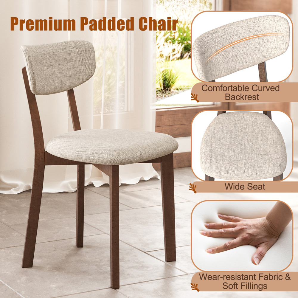 Costway 4 Seater Dining Table Set Brown Image 8