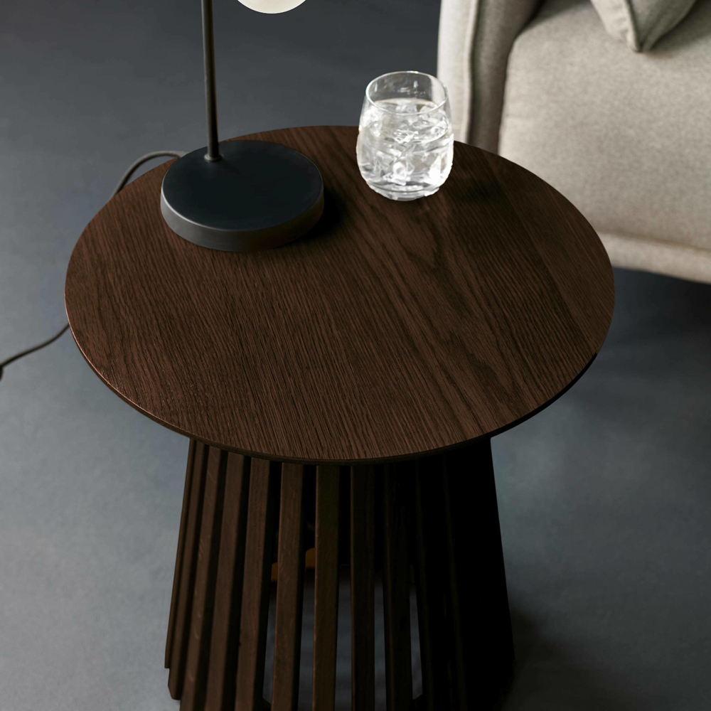 Julian Bowen Ollie Dark Oak Round Lamp Table Image 6