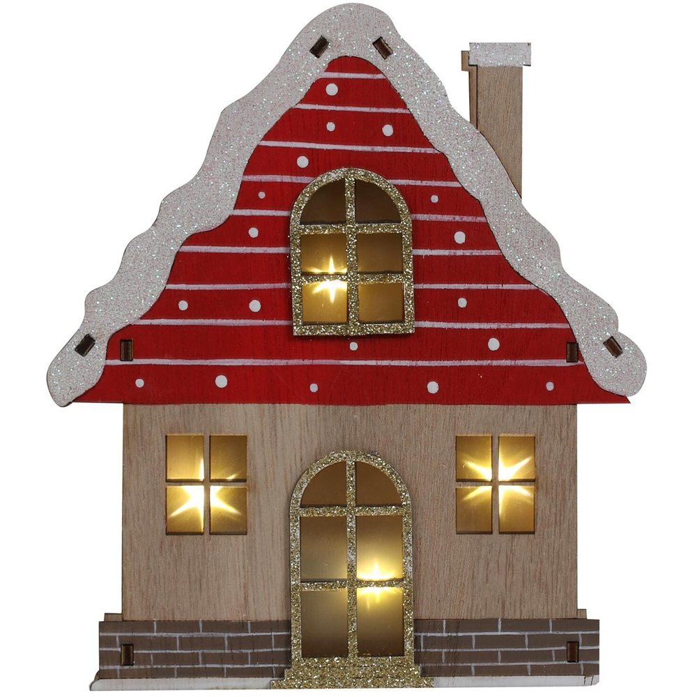 Candy Cane Lane Natural Wooden LED House Image 3