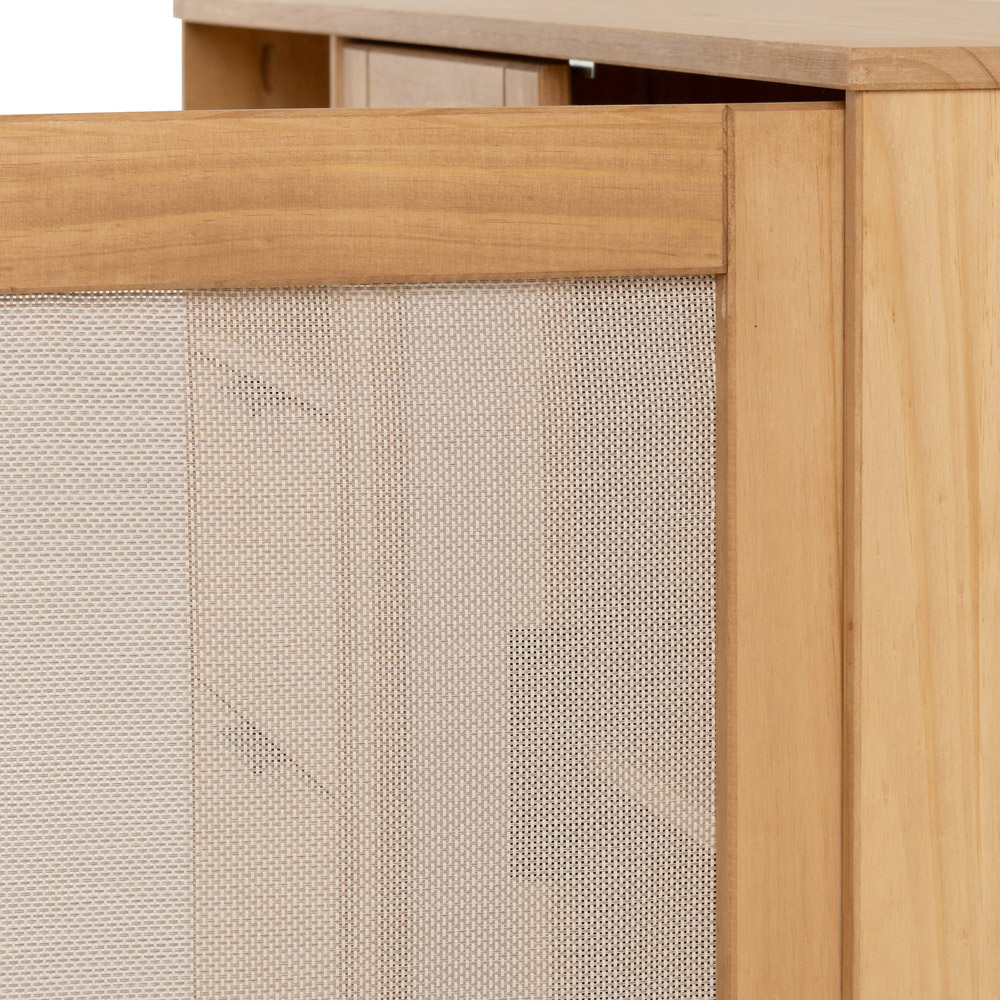 Seconique Corona 2 Door 2 Drawer Distressed Wax Pine Rattan Effect Sideboard Image 9
