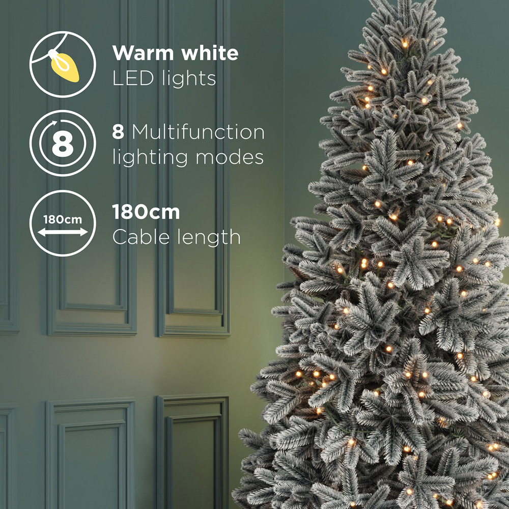 Charles Bentley Luxury Pre-Lit Faux Hinged Snowy Christmas Tree 6ft Image 7