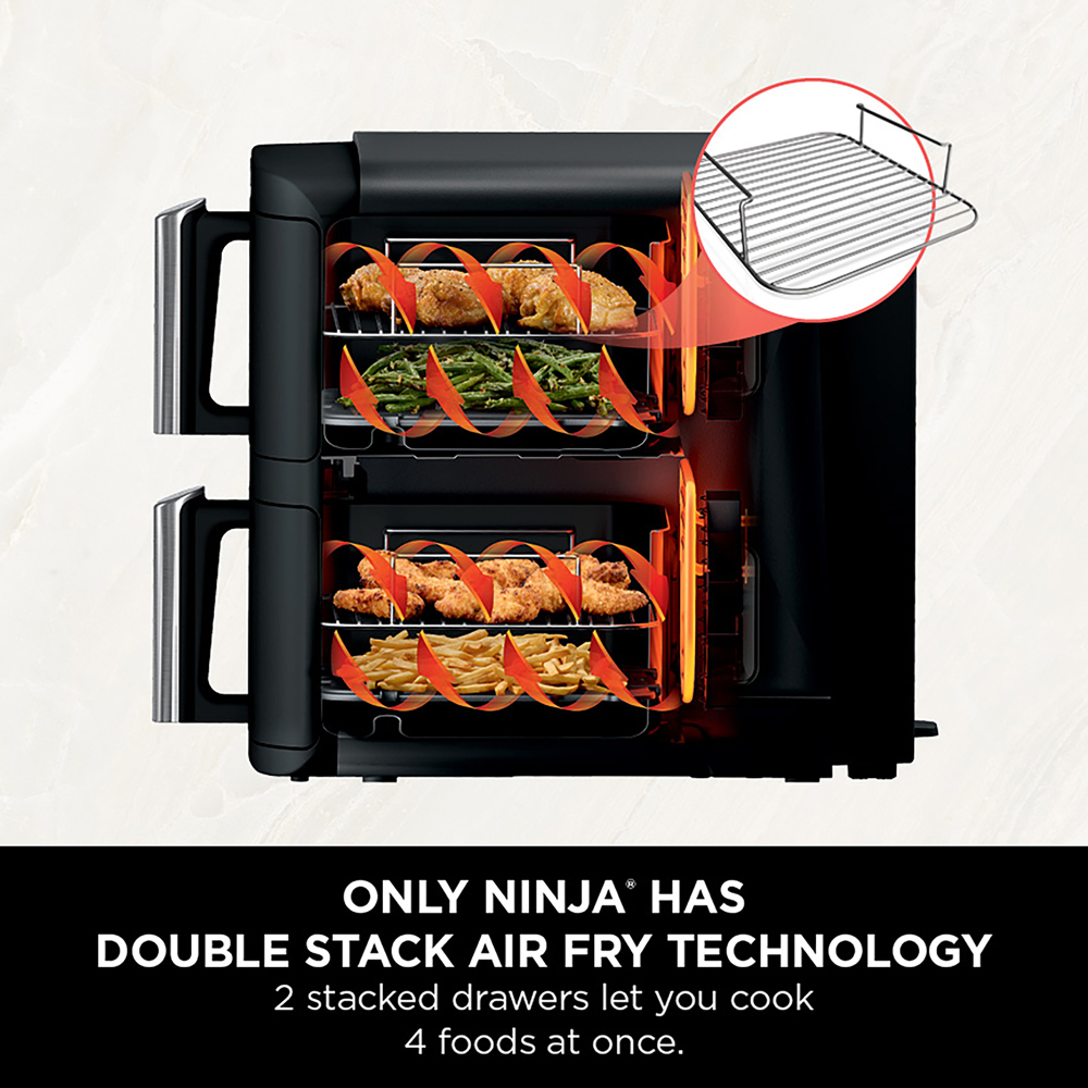 Ninja SL300UK Black Double Stack 7.6L Air Fryer Image 7