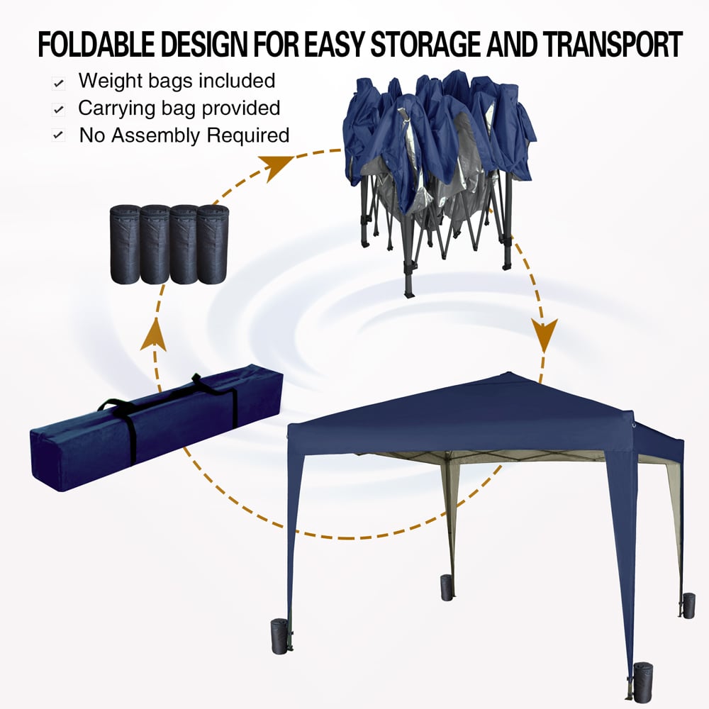 Blue Pop Up Outdoor Gazebo 2 x 2m Image 3
