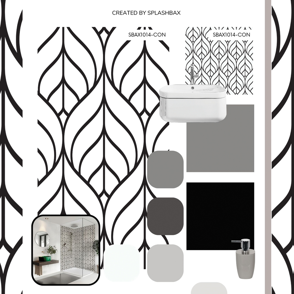 Splashbax Premium Artisan Monochrome Acrylic Bathroom Wall Panel 2400 x 800mm Image 7