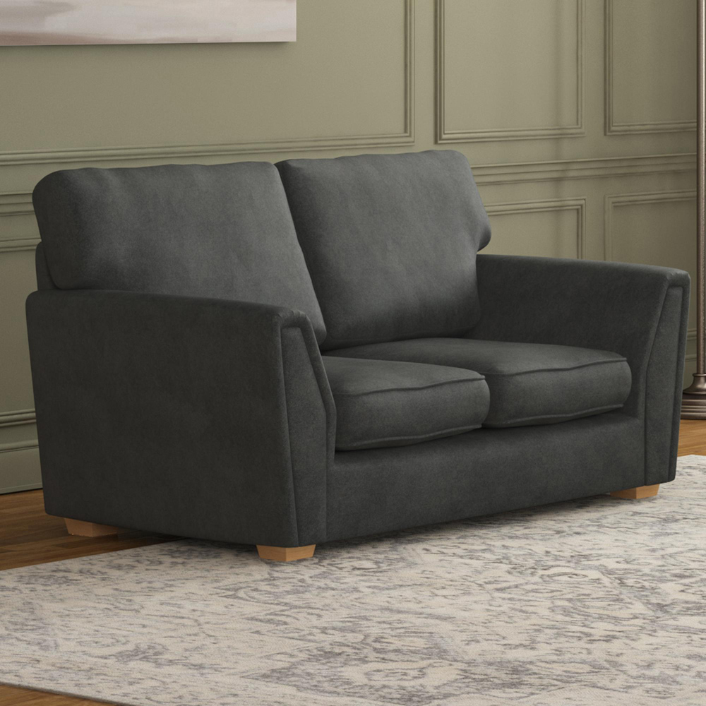 Wendleberry 2 Seater Steel Plush Velvet Fixed Back Sofa Image 5