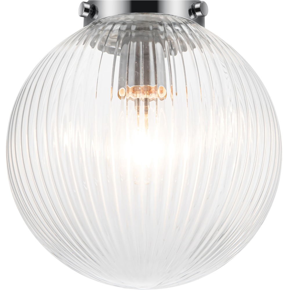 Cosylyte Finley Chrome Ribbed Glass Ceiling Light Image 4