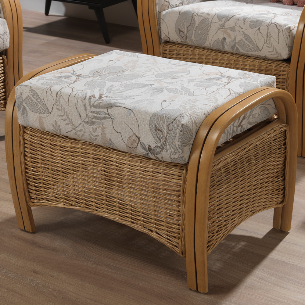 Desser Centurion Natural Rattan Leafy Footstool Image 1