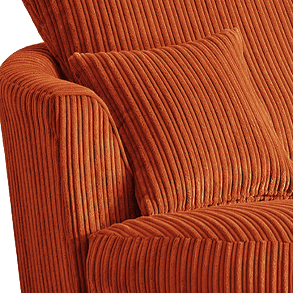 Luxor Orange Jumbo Cord Swivel Chair Image 4