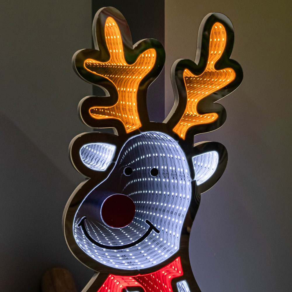 Samuel Alexander Standing Reindeer Infinity Mirror Christmas Decoration 60cm Image 6