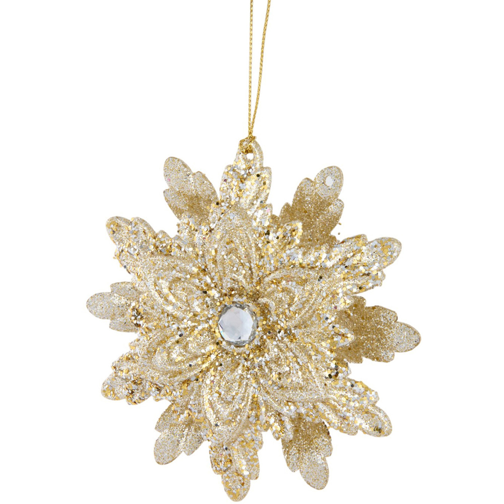 Glitter Snowflake Hanging Decoration Image 4