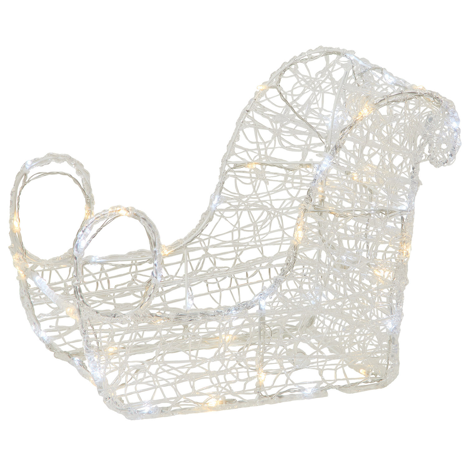 Reindeer and Sleigh Outdoor Light Decoration - White Image 5