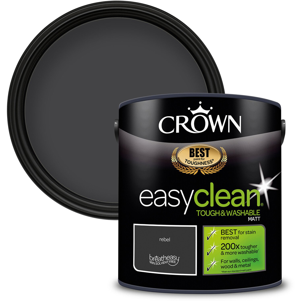 Crown Easyclean Rebel Matt Emulsion Multisurface Paint 2.5L Image 1