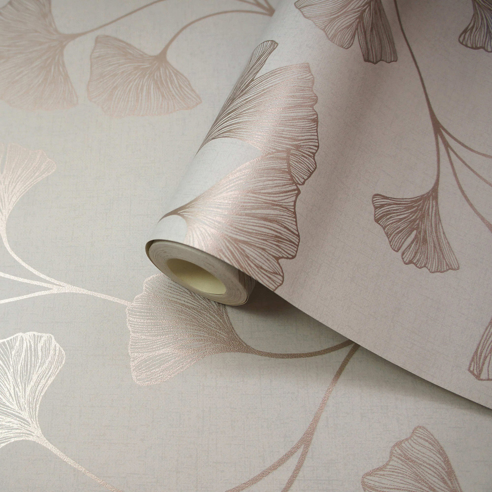 Holden Decor Haruna Grey and Warm Gold Wallpaper Image 2