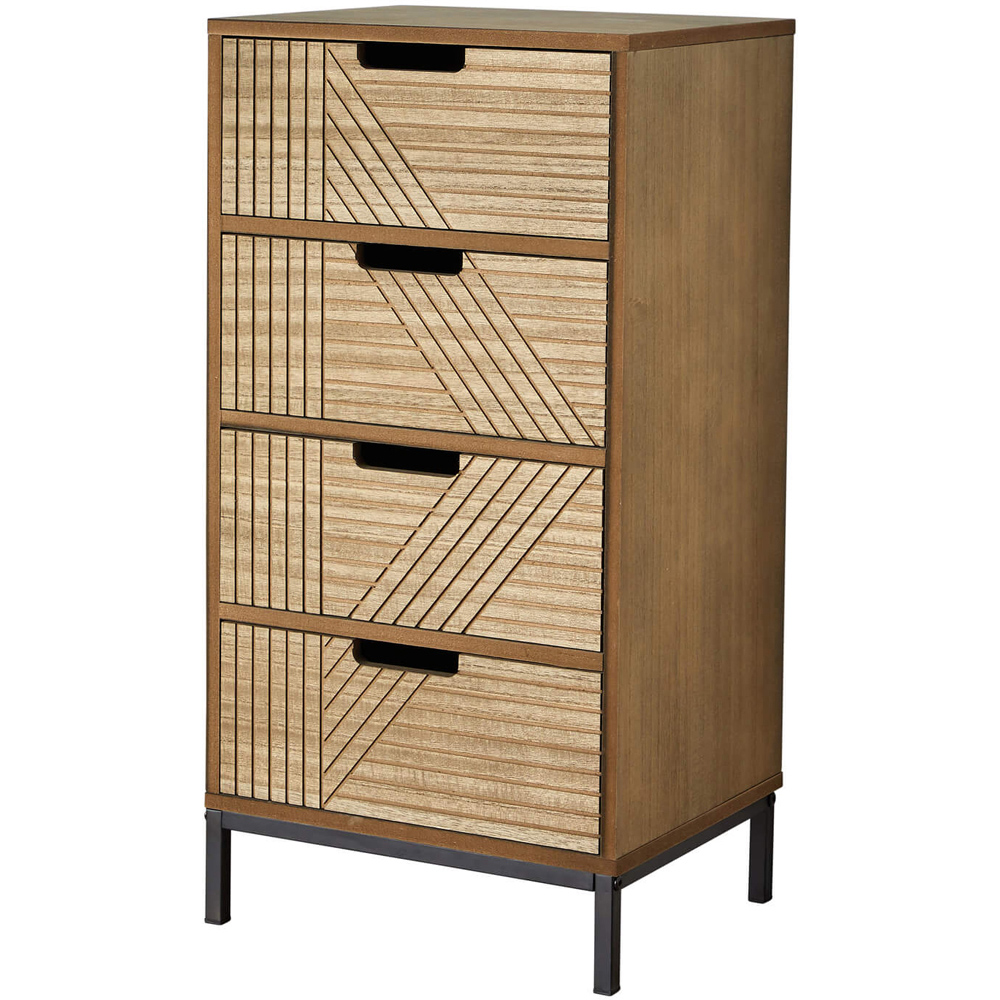 Home Source Mundesley 3 Drawer Wooden Geometric Storage Unit Image 2