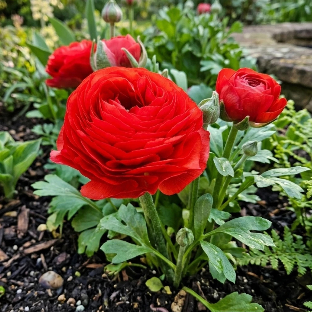 Thompson and Morgan Ranunculus Red Autumn Planting Bulb 8 Pack Image 2