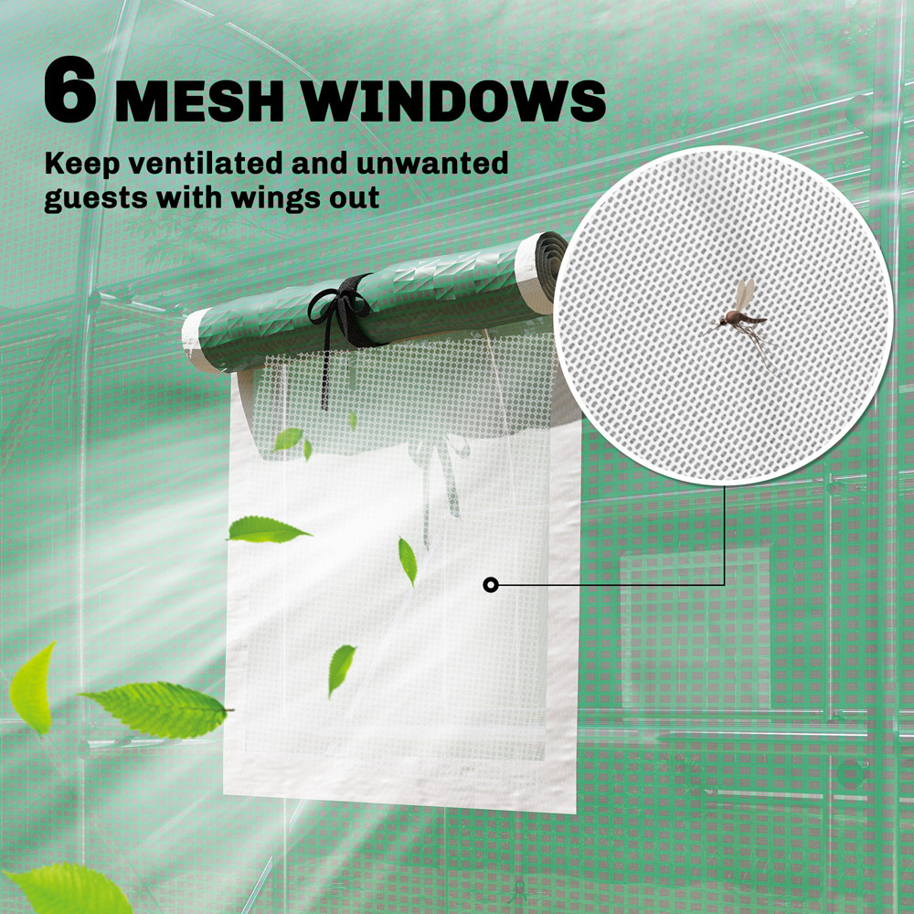 Outsunny Green PE 9 x 6.4ft Portable Walk-In Greenhouse Image 8