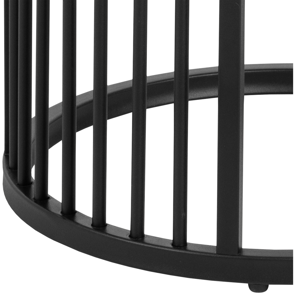 Florence Strington Single Shelf Matt Black Round Bedside Table Image 6