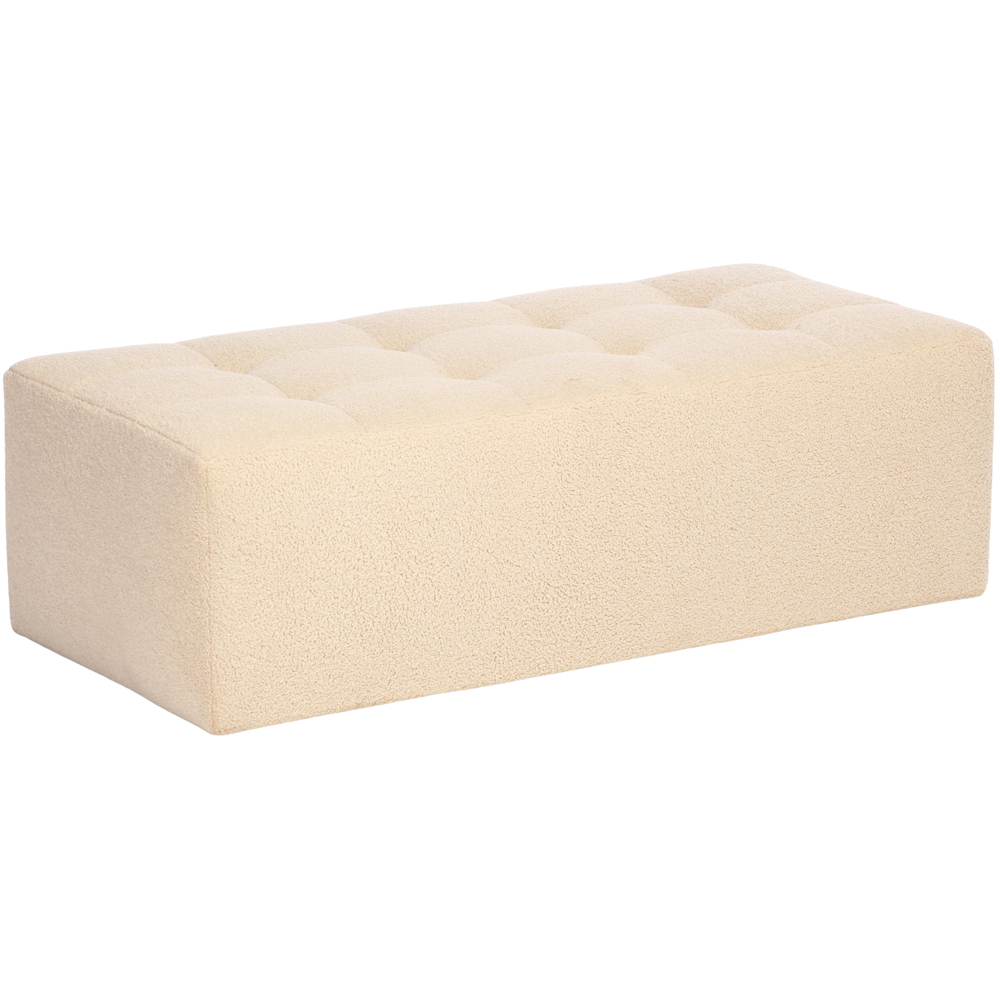 Desser Furniture Small Rectangular Latte Boucle Fabric Ottoman Image 2