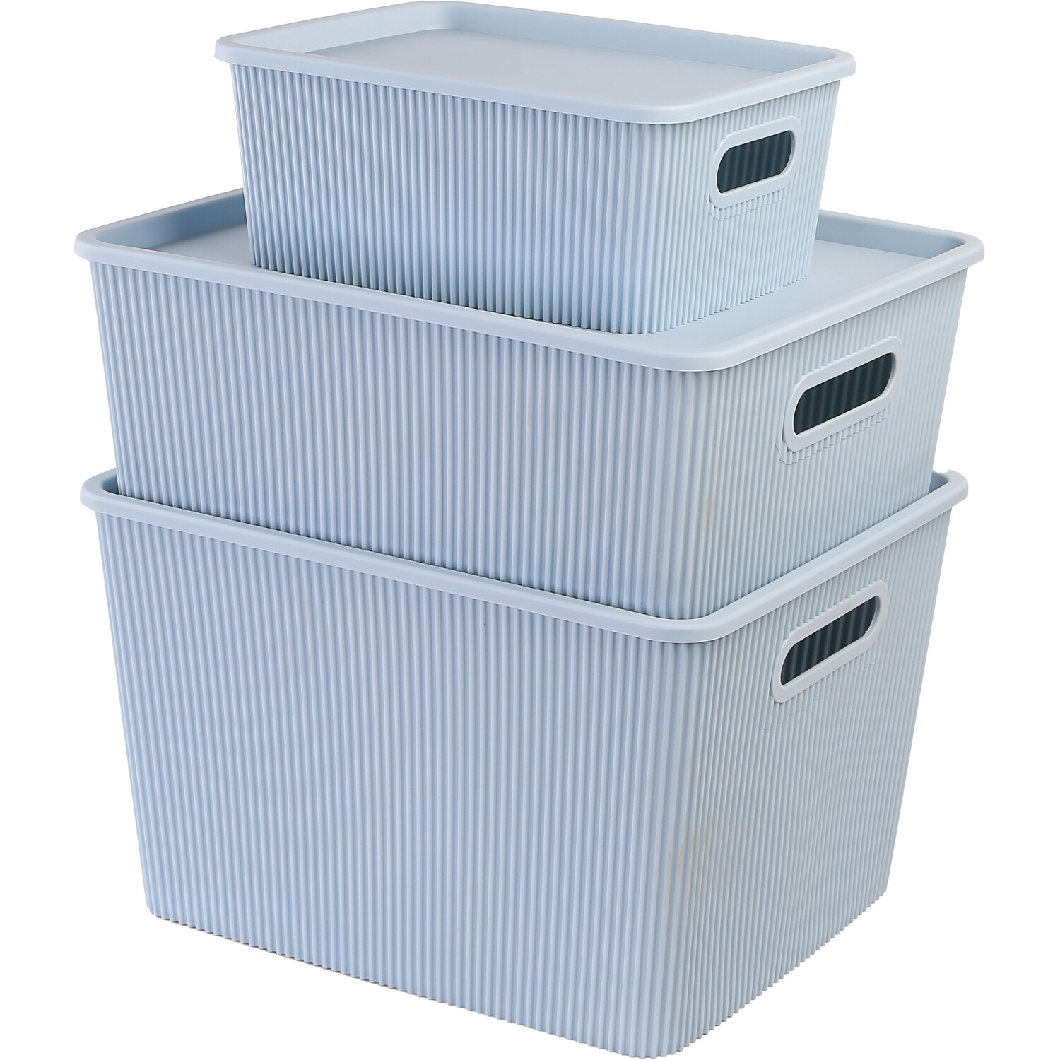 My Home Ribbed Storage Box Slate Large Image 2