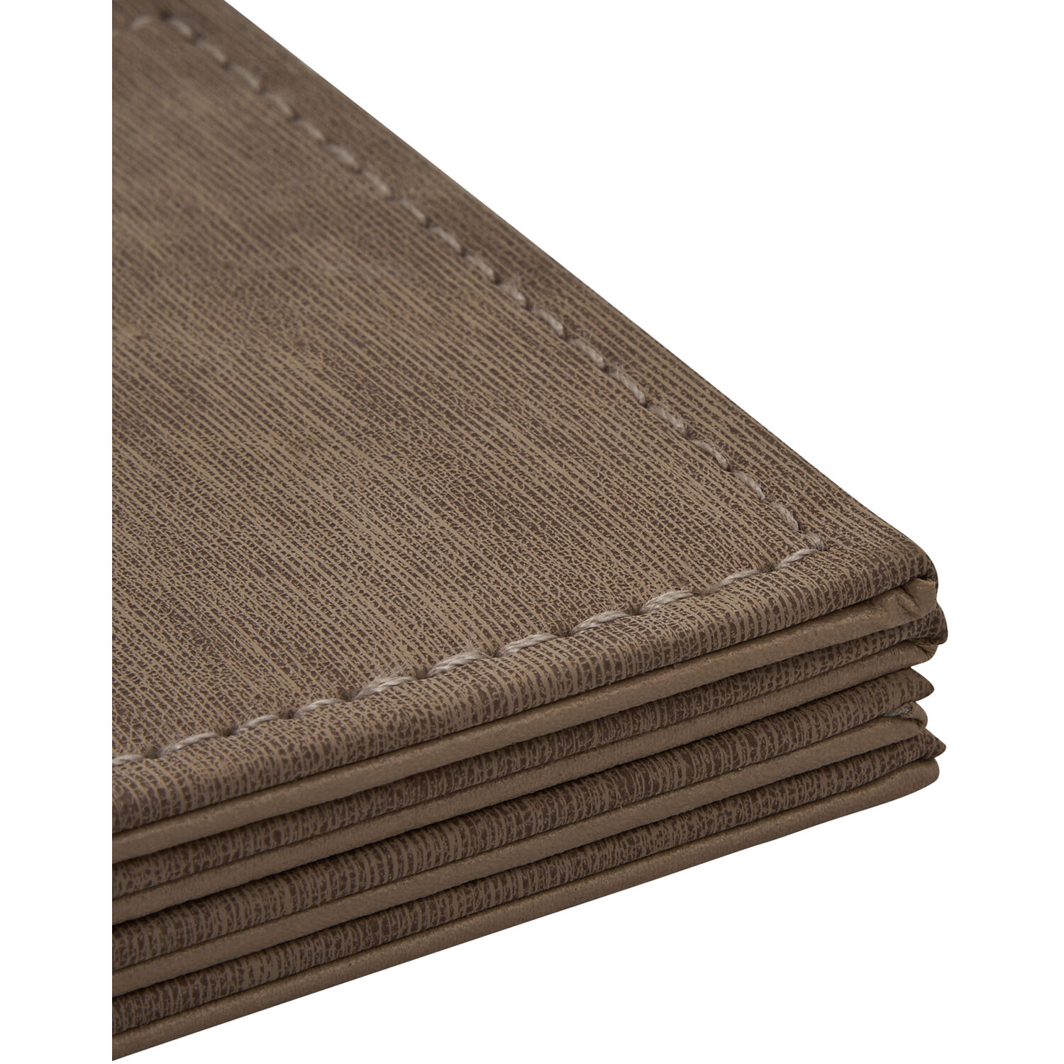 Set of 4 Faux Leather Coasters - Brown Image 2