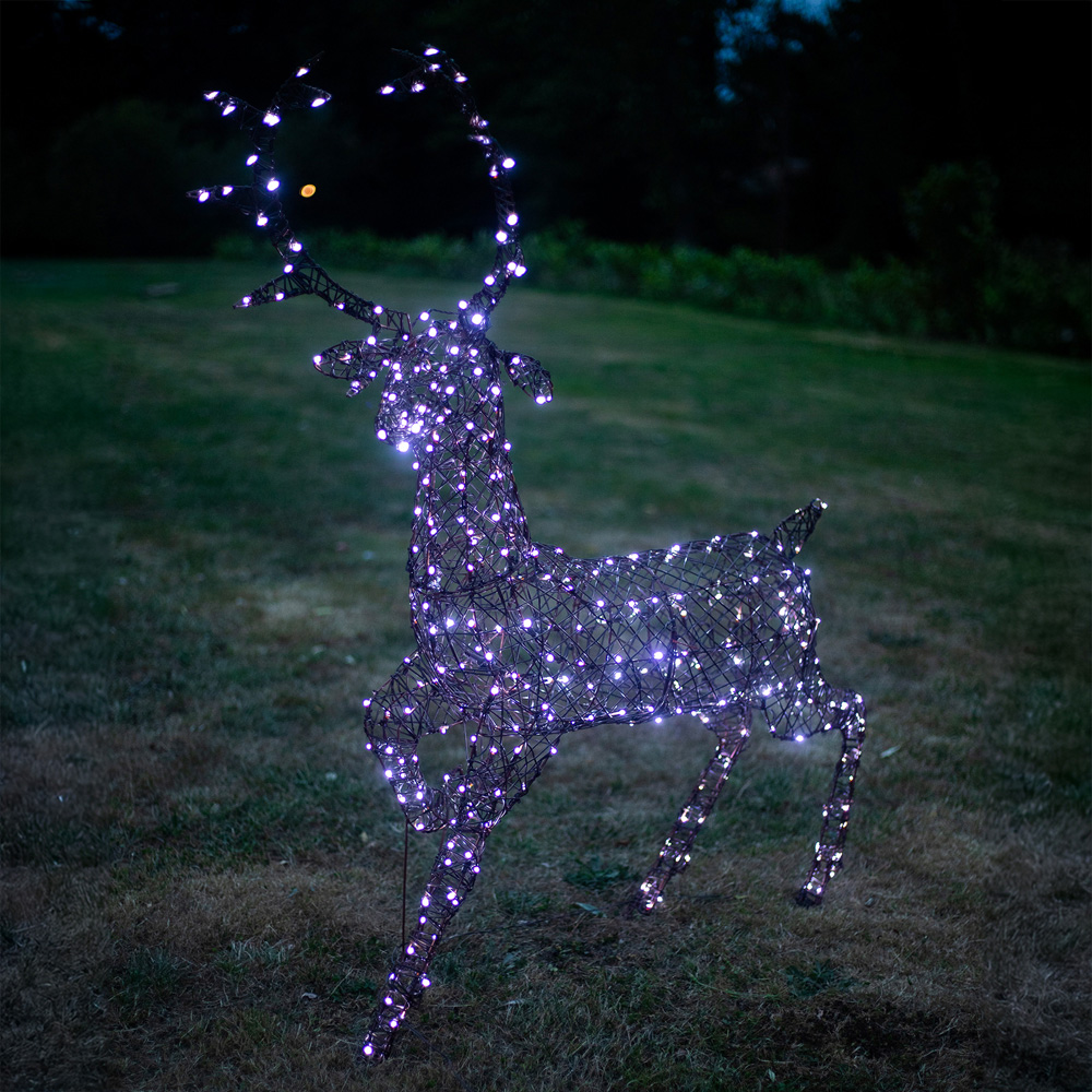 The Christmas Centre 330 LED Brown Wicker Light-Up Stag Reindeer 4.5ft Image 2