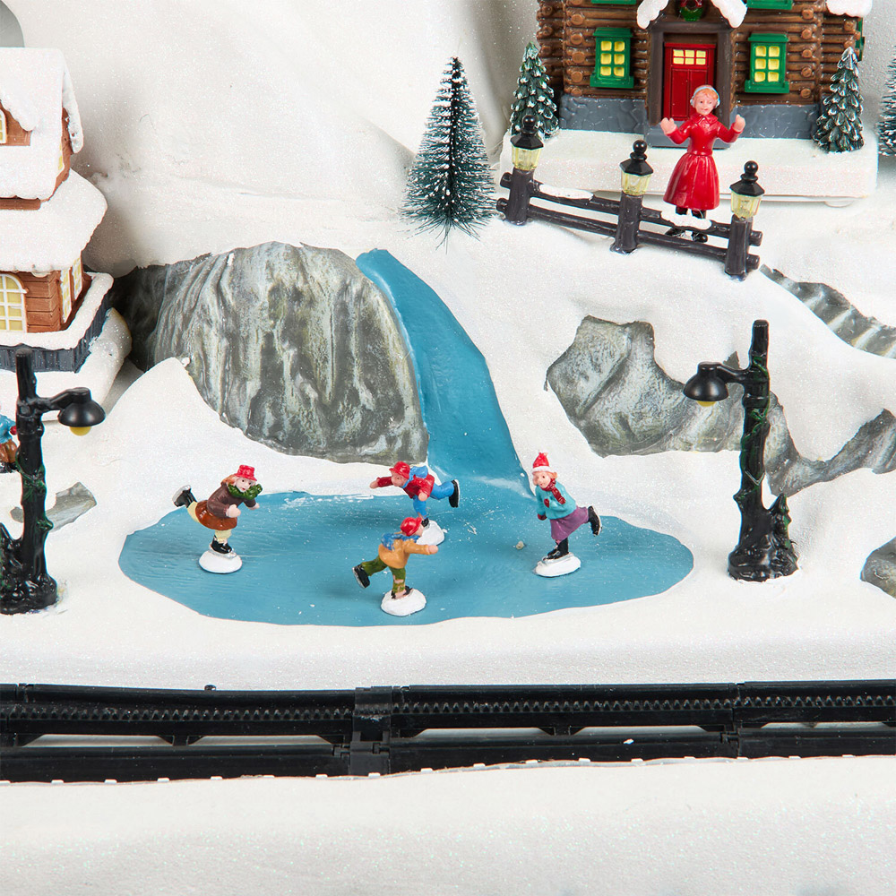 Christmas LED Village with Train Scene Image 6