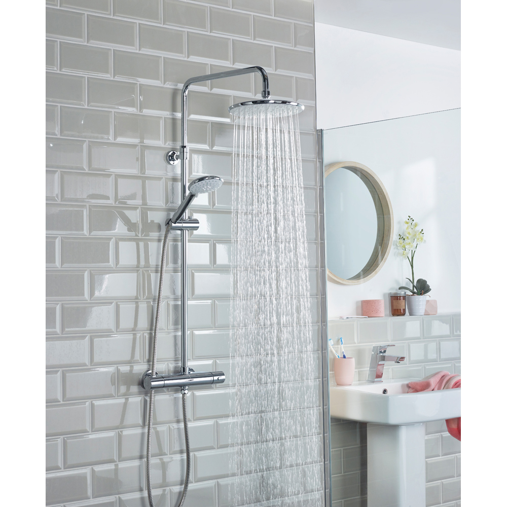 Bristan Buzz Cool Touch Chrome Thermostatic Waterfall Bar Mixer Shower with Handset Image 7