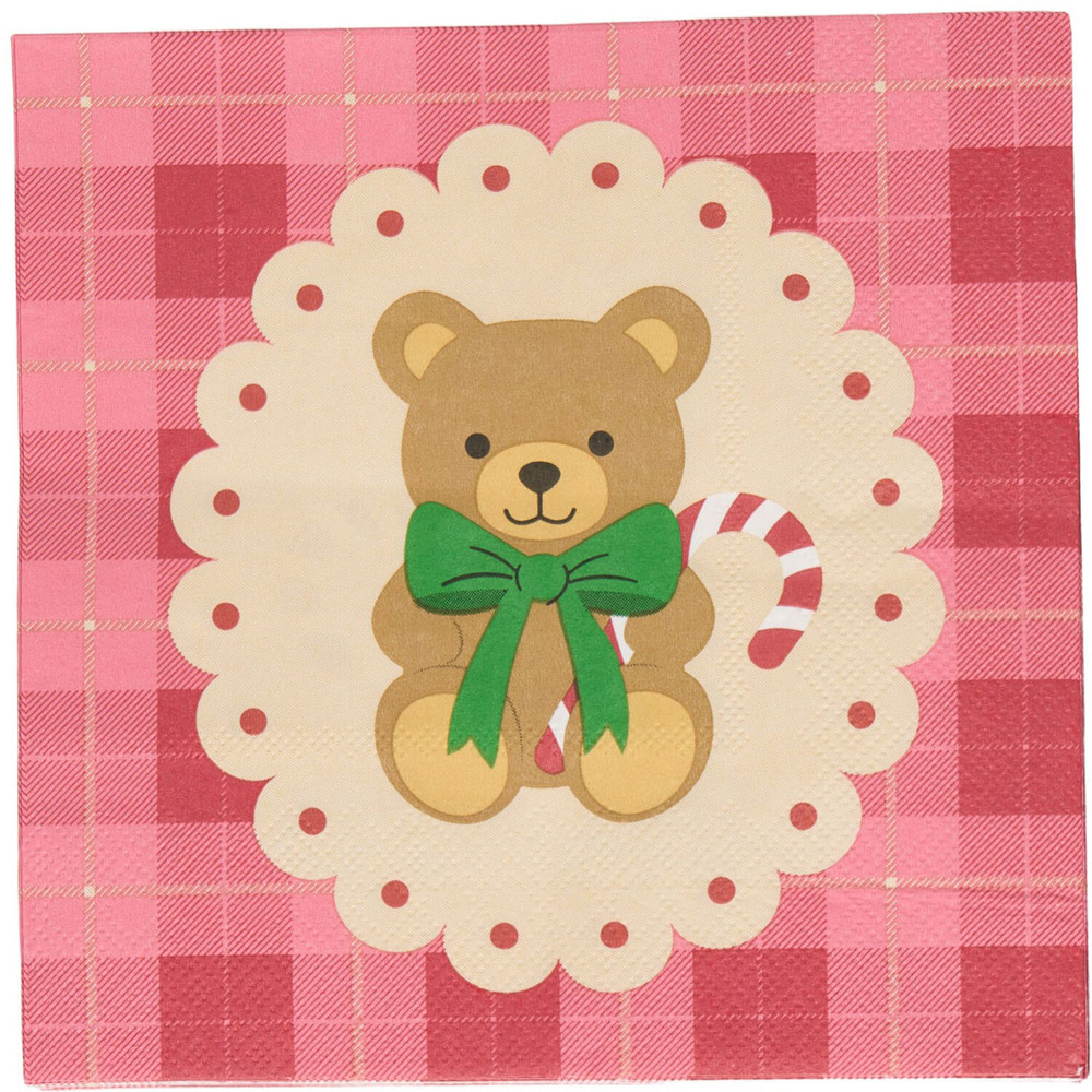 Pack of 20 Christmas Teddy Napkins Image 2