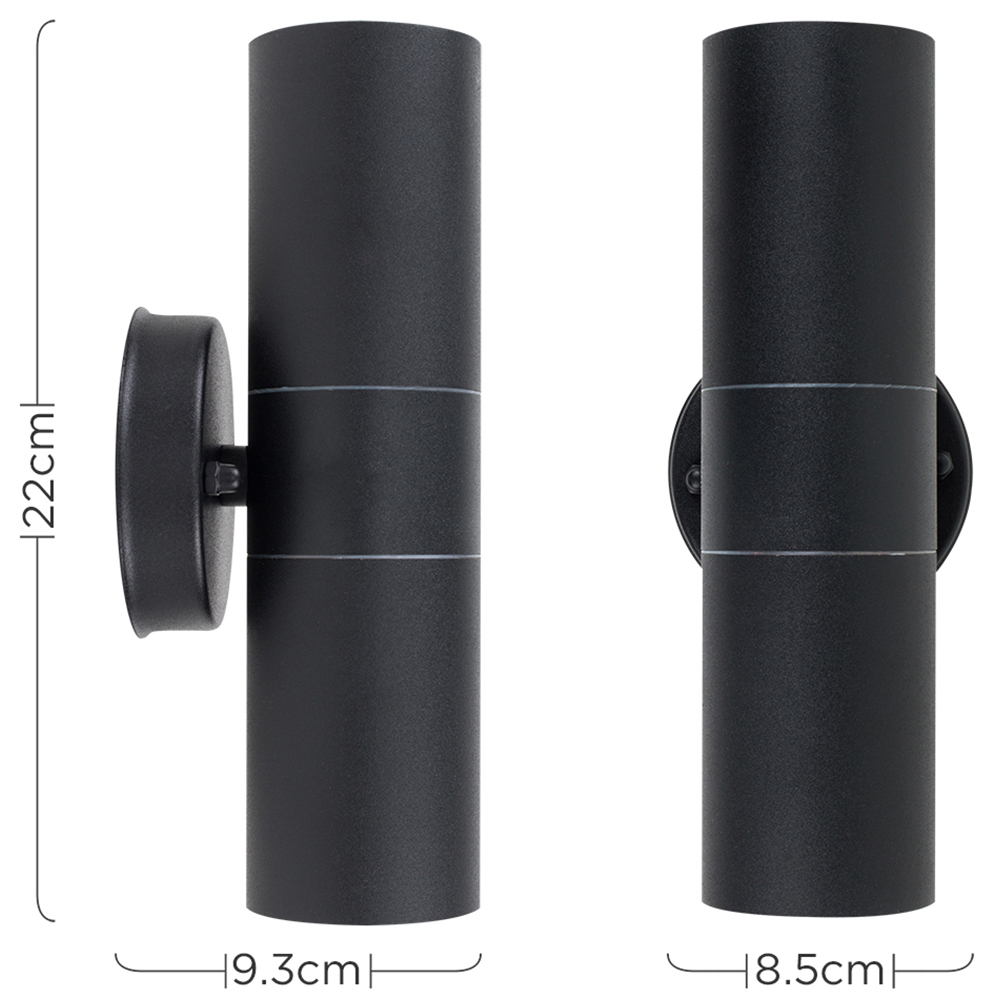 ValueLights Set of 2 Warm White Bulb Black Up/Down Wall Lamp Image 8