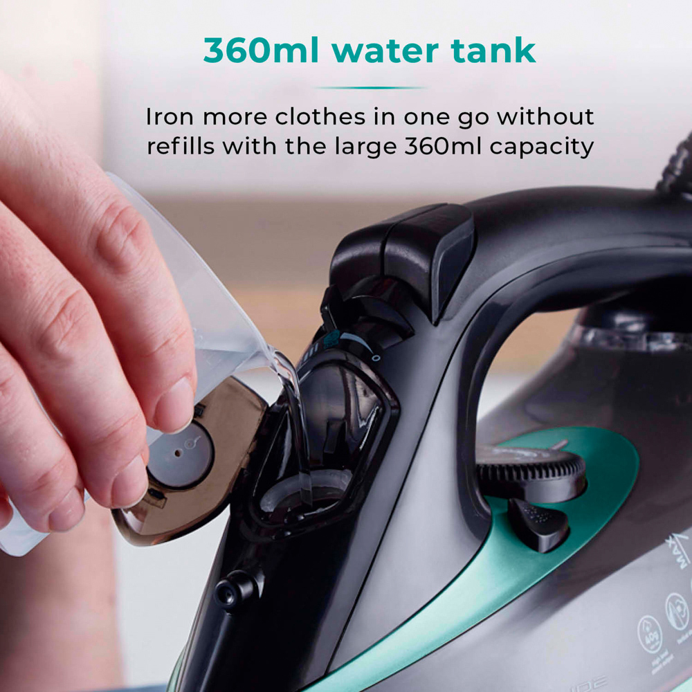 Tower CeraGlide Black and Teal Ultra Speed Iron 3100W Image 6