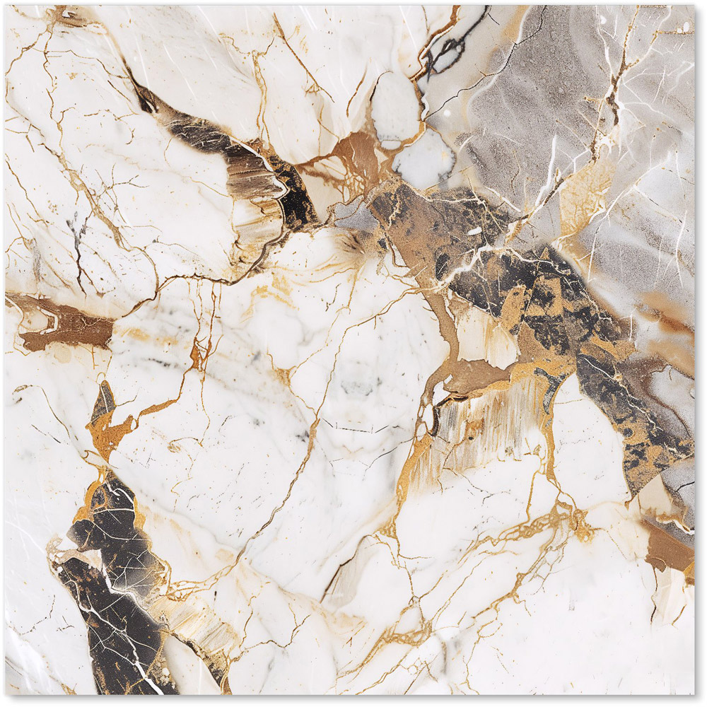 Warren Reed Designer Sleek Pale Marble Effect Glass Kitchen Splashback 60 x 60cm Image 2