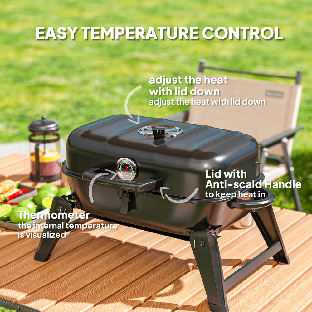 Outsunny Black Foldable Charcoal Barbecue Grill Image 5
