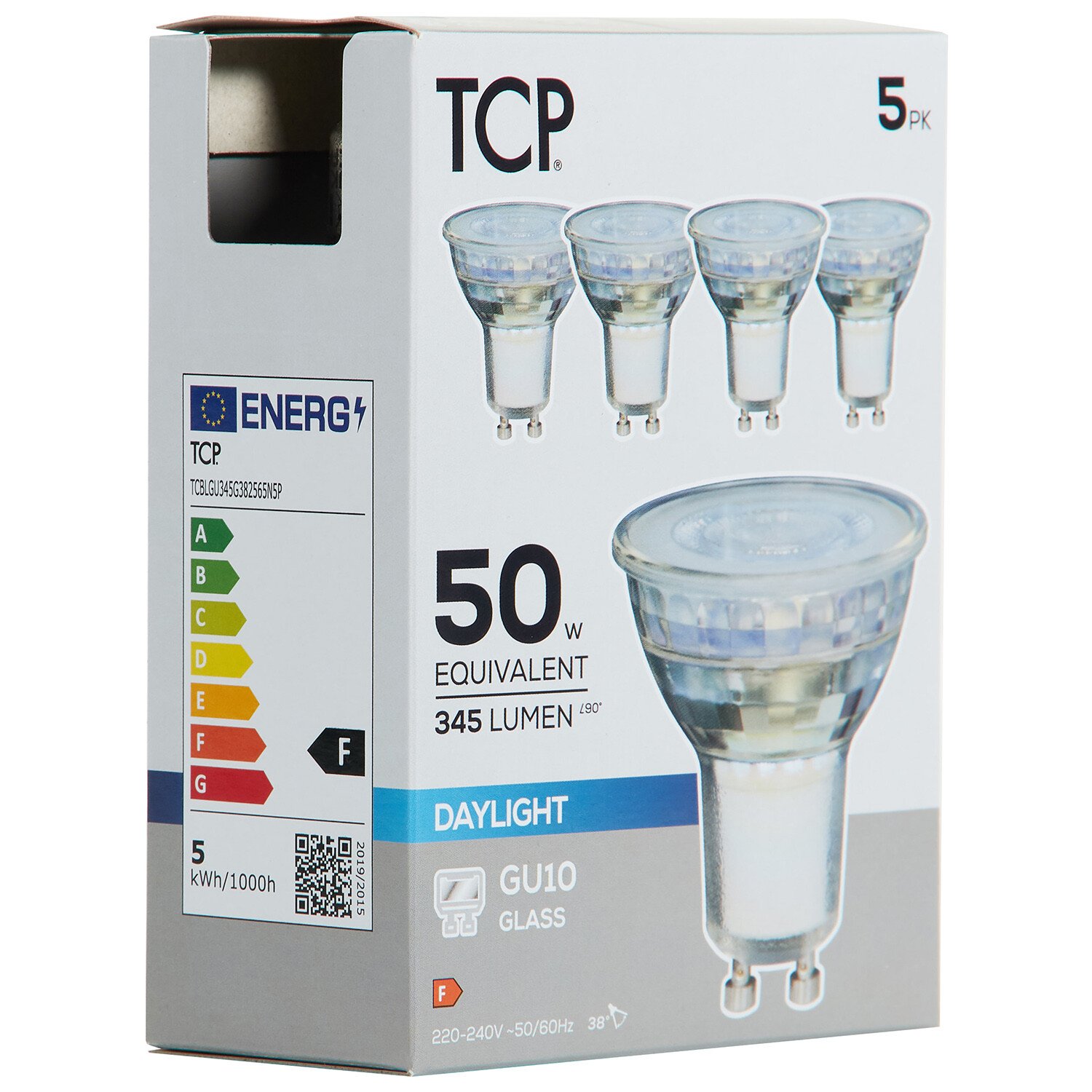 TCP LED Glass GU10 345L Daylight Bulbs - Daylight  / 5 Image 2