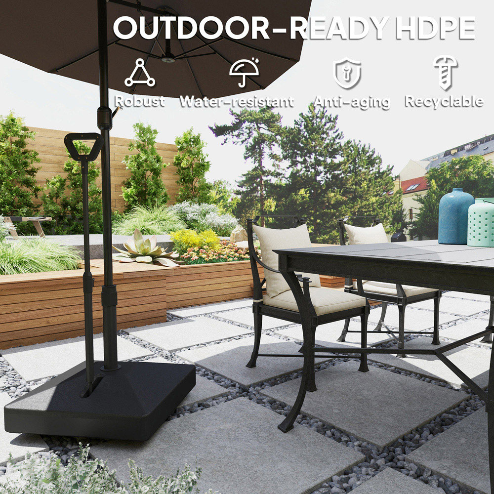 Outsunny Black Fillable Parasol Base with Wheels Image 4