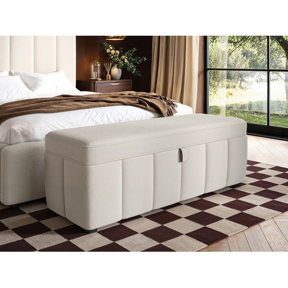 SOLACE+CO Emilie Cream Boucle Blanket Box Image 6