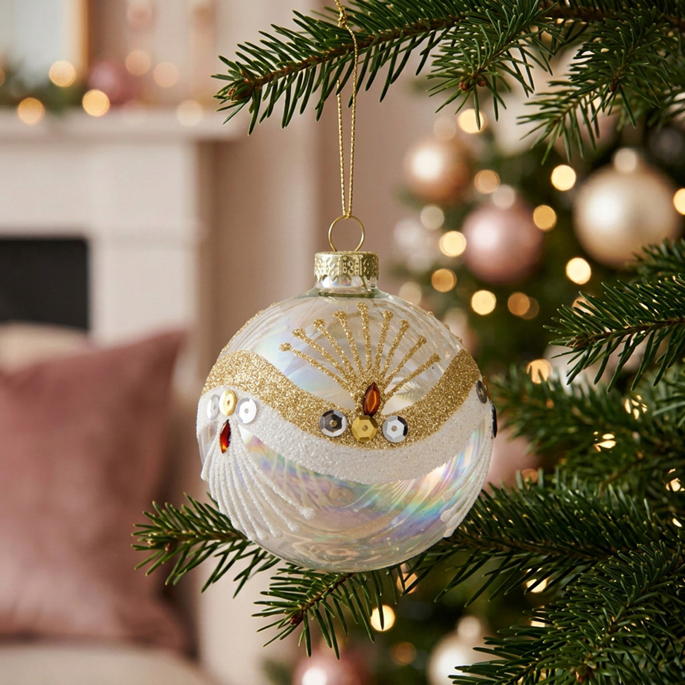 Gold Sequin Design Bauble Image 2