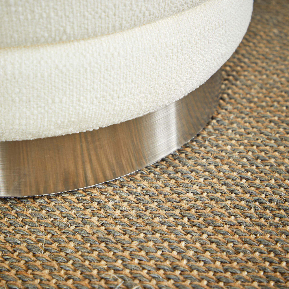 Home Source Cake White Boucle Storage Ottoman Set of 2 Image 4