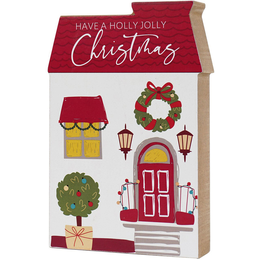 Single Christmas Wooden House Ornament in Assorted styles Image 3