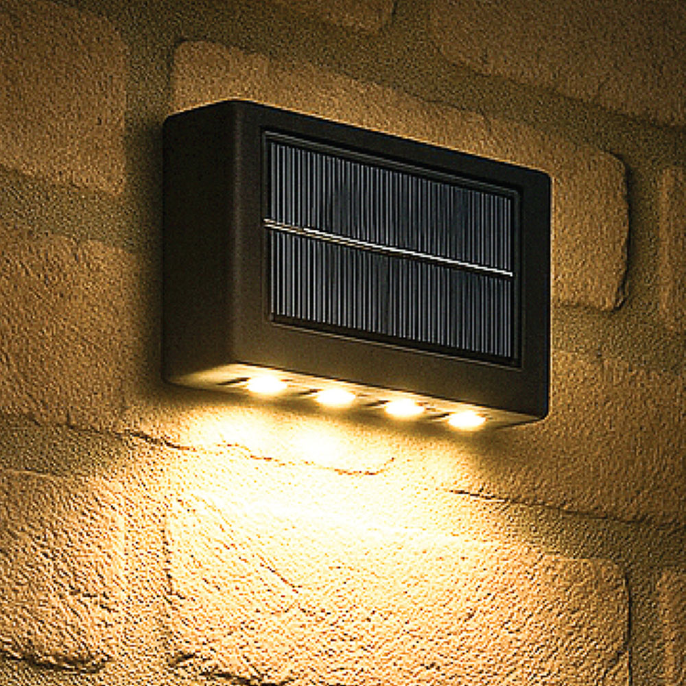 Gardenkraft 8 LED Solar Fence Wall Light 2 Pack Image 2