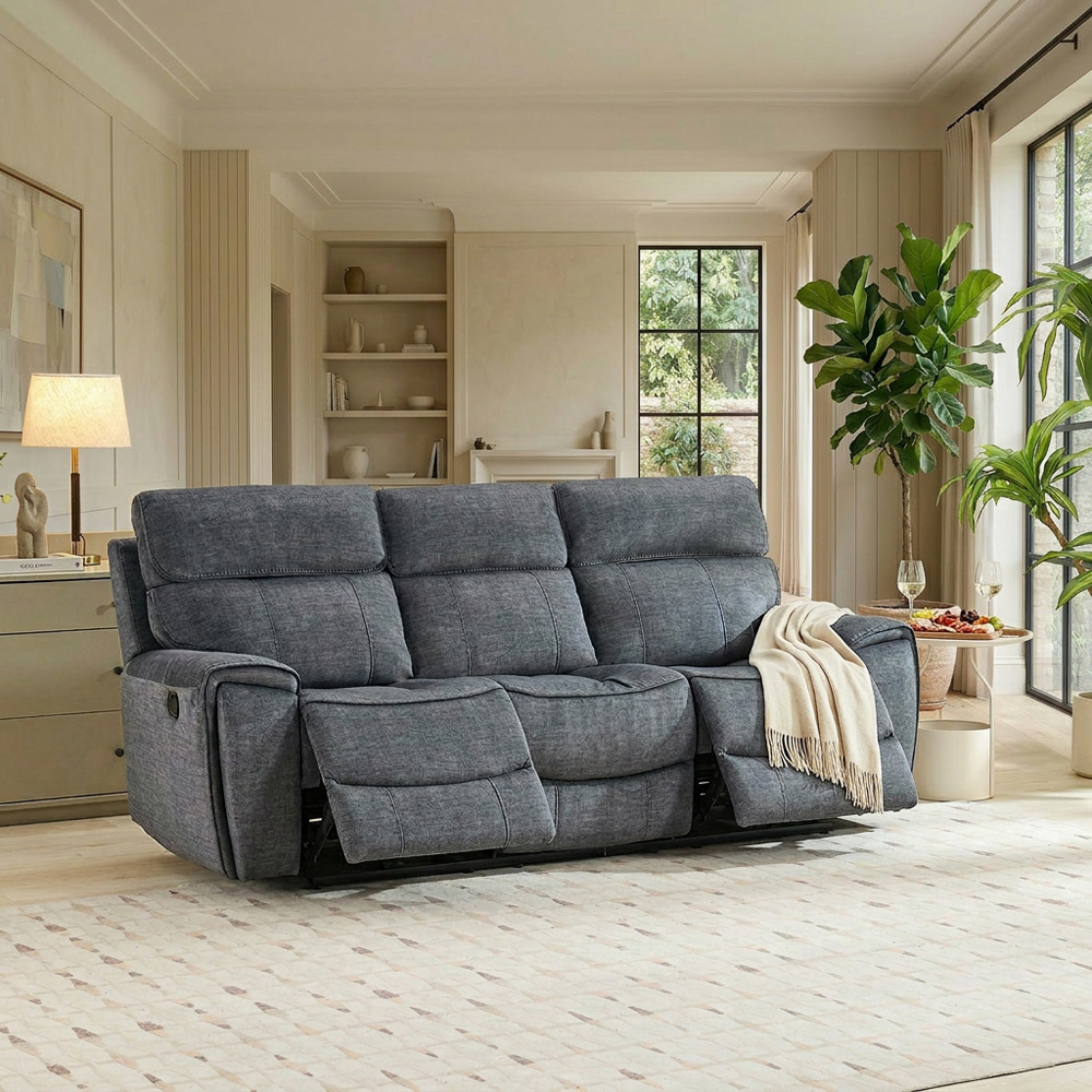 Cancun Reclining Sofa - Grey / 3 Image 3