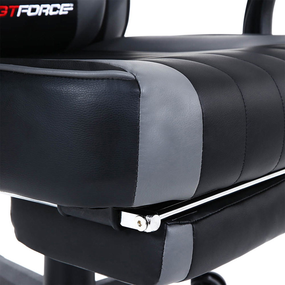 Furniture Online Turbo Grey Faux Leather Reclining Gaming Chair Image 6