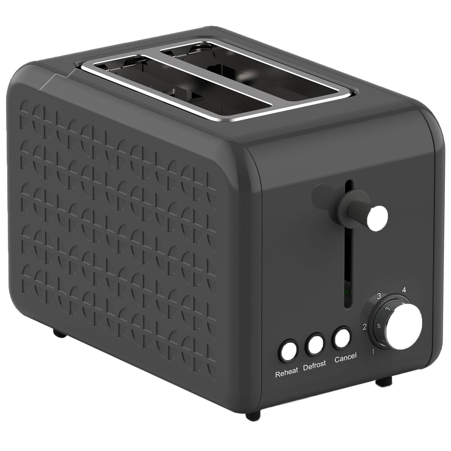 Geo Debossed 2-Slice Toaster - Black Image