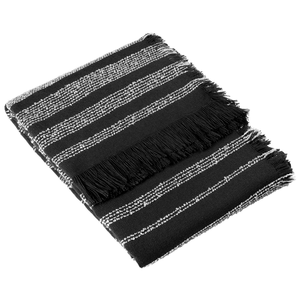 Hoem Jour Noir Woven Fringed Throw 130 x 180cm Image 1