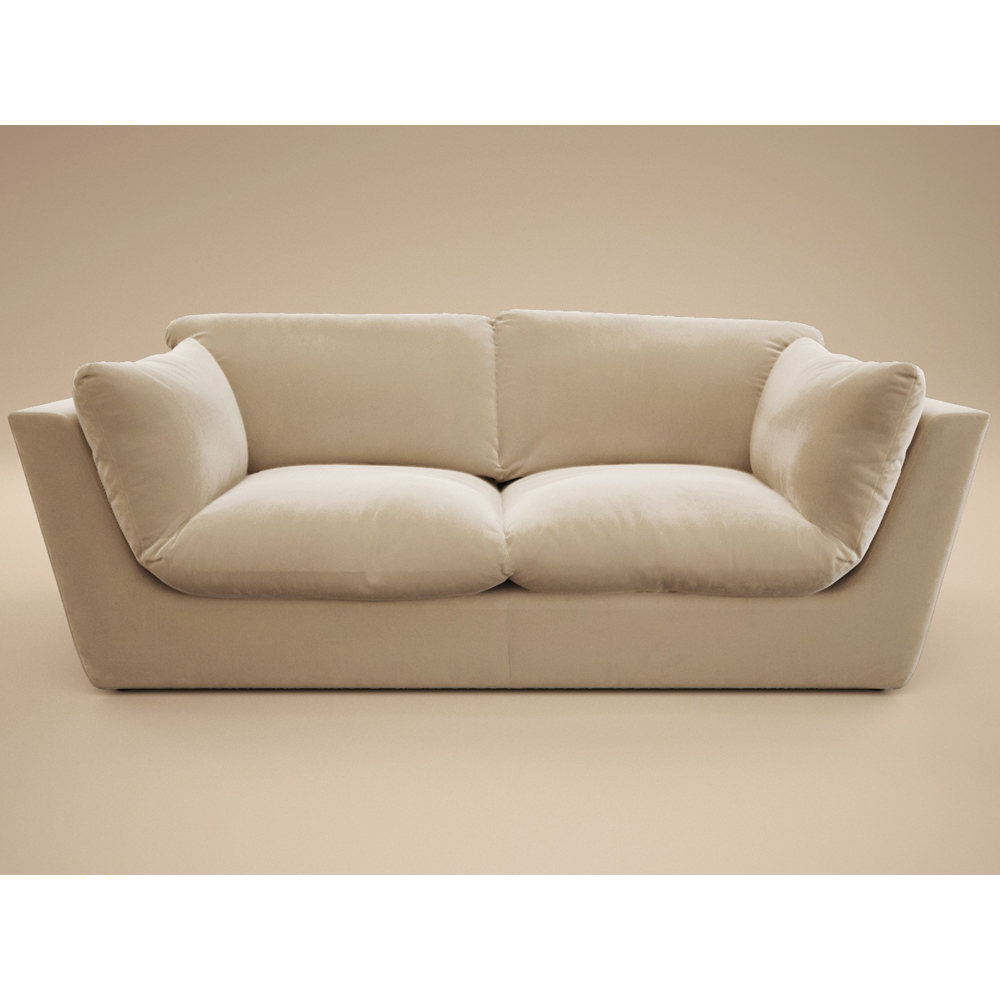 SOLACE+CO Orson 3 Seater Beige Velvet Sofa Image 2